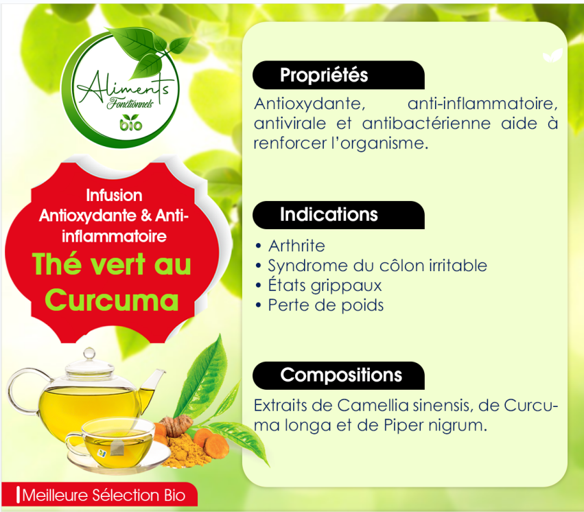 Infusion Thé vert au Curcuma